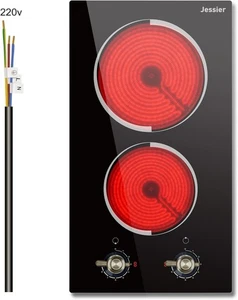 12 Zoll Elektrokochfeld, 2 Flammen Einbau Elektrokochfeld 3000 W, Keramik - Bild 1 von 7