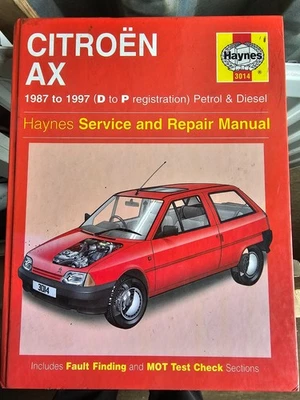 Citroen AX 1987-1997 Petrol Diesel Engine Repair Manual by Haynes - Image 1 of 2