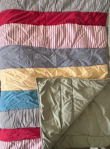 Pottery Barn Kids Twin Quilt Dr. Seuss Ticking Stripes Corduroy Cotton Knit - Picture 1 of 6