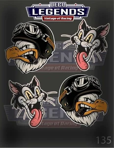 Stickers Autocollant Vignette decal Aigle Biker Chat USA Vinyle moto casque déco - Picture 1 of 1