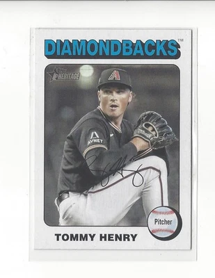 2024 Topps Heritage White Border #90 Tommy Henry D-Backs SP - Image 1 of 2
