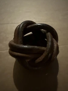 TURKS KNOT Boy Scout Hand Woven Wicker NECKERCHIEF SLIDE Uniform BSA Vintage - Picture 1 of 5