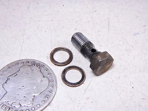 86 KAWASAKI KLF300 LEFT/RIGHT FRONT BRAKE HOUSING BACKING PLATE BANJO BOLT - Bild 1 von 3