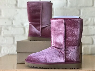 UGG Classic Short II Velvet Winter Waterproof Wine Red Boots Women Size 6 New - Image 1 of 4