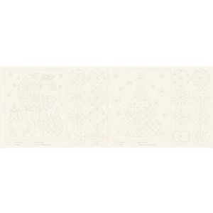 Patchwork Sewing Fabric Sashiko Christmas Cream Panel 52x110cm - Picture 1 of 8