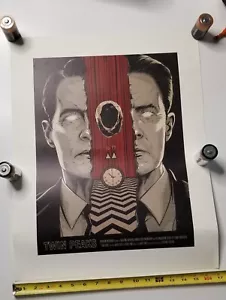 Twin Peaks RARE Lithogram Poster Dale Cooper split face Time Travel - Picture 1 of 3