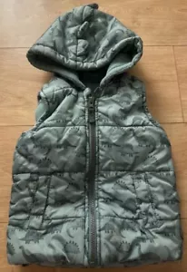 George Boys Green Dinosaur Gilet Body Warmer 18-24 Months Used Free UK Delivery - Picture 1 of 13
