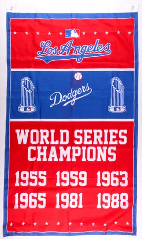 Los Angeles Dodgers 35x60 World Series Championships Flag Cover