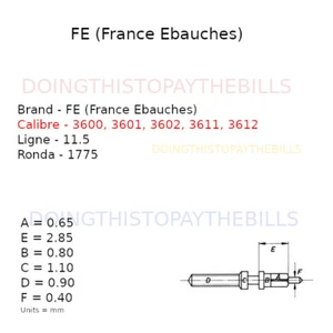 FE 3600 3601 3602 3611 3612 - Wickelvorbau - Ronda 1775 - 11,5''' (BC962) - Bild 1 von 2