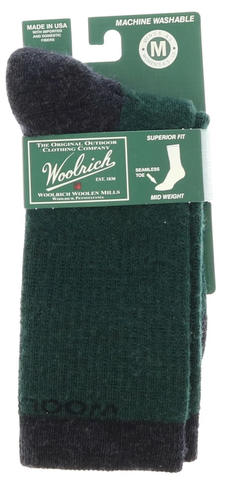 Calcetines Woolrich verde oscuro damas mezcla de lana peso medio puntera sin costuras Foto 1 de 4