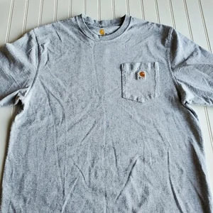 T-shirt Carhartt uomo grigio medio con tasca manica corta da lavoro  - Foto 1 di 5