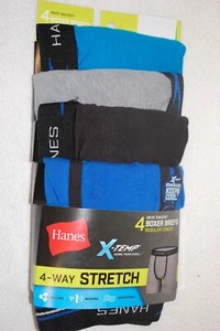 Boys Underwear 4 PR BOXER BRIEFS Blue Black Gray COOLING WICKING Size L 14-16 - Picture 1 of 1