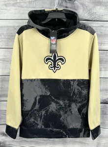 NFL TEAM APPAREL NEW ORLEANS SAINTS HOODIE Youth Boy Size Large 14-16 GOLD/GREY - Picture 1 of 5