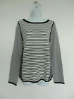 NWT TORY BURCH Cotton Blend Navy Ivory Stripe Kamila Sweater Top Large