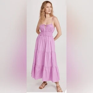 WAYF Damen Glyzinien lila Stufen Midikleid Größe Medium - Bild 1 von 10