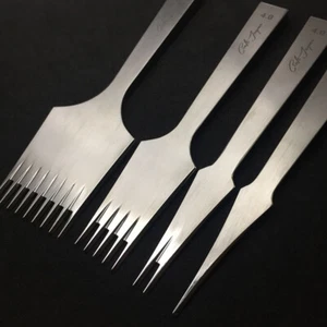 European Style Obverse/Reverse Pricking Irons Stitching Lacing Punch Chisel Tool - Picture 1 of 12