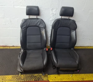 AUDI A3 8P7 S LINE CONVERTIBLE 2008 BLACK HALF LEATHER HEATED FRONT SEATS #2D - Picture 1 of 14