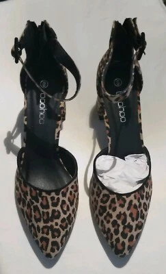 Tacones bajos de gamuza con estampado de leopardo Boohoo para mujer UK:6 US:8 EURO:39, FD1117439 Foto 1 de 4