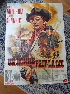 Poster 1969 EIN MANN MACHT DAS GESETZ 120x160 Robert MITCHUM / Illustration MASCII - Bild 1 von 1