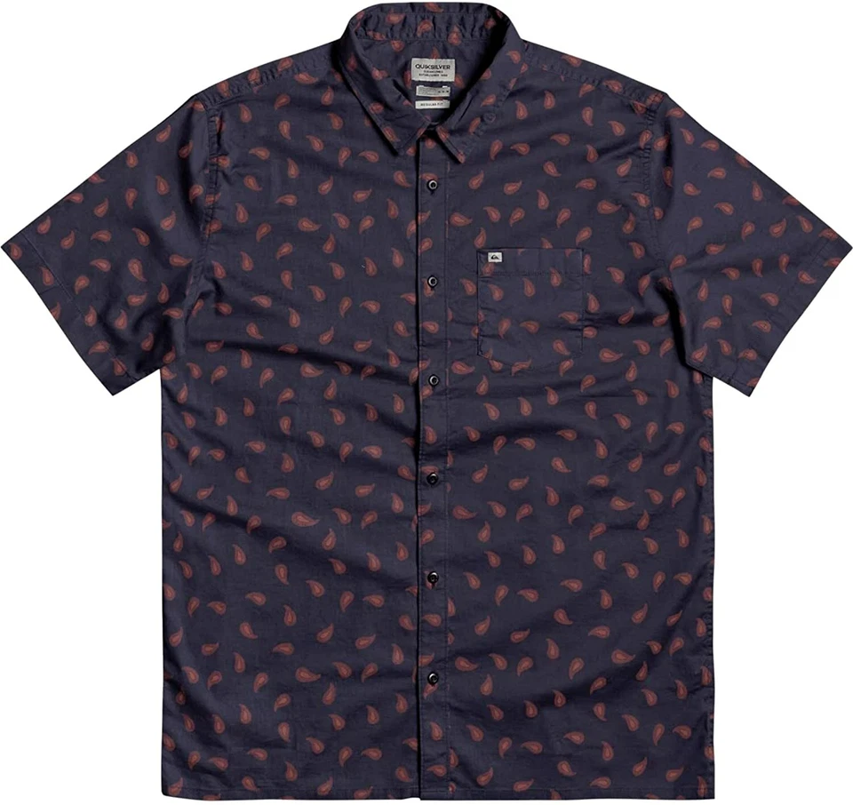QUIKSILVER Men's S/S Button Shirt THREADS PRINT PACK - BYP0 - XLarge - NWT - Image 1 of 1