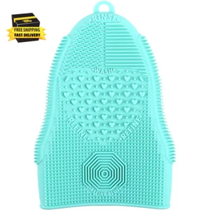 Makeup Brush Cleaner Glove Mat Mitt Silicone Cosmetic Cleaning Scrubber Tool Fac - Picture 1 of 9