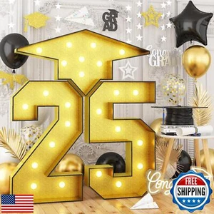4.5FT Graduation Decorations, 25 Light Up Numbers Graduation Cap with Lights, - Picture 1 of 5