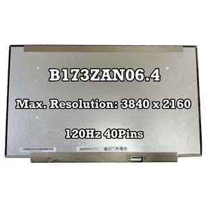 B173ZAN06.4 17.3" IPS Laptop LCD Screen Replacement UHD 3840x2160 120Hz 40Pins - Picture 1 of 3