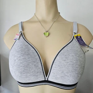 Hanes Comfy Support Bra HU47 Wire-Free Comfort Flex Fit Size M Grey Heather NWT - Picture 1 of 6