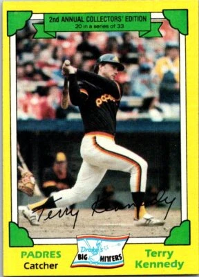 1982 Topps Drake's Big Hitters #20 Terry Kennedy baseball card 6YY - Image 1 of 2