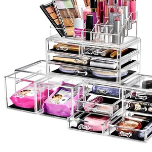 Elegant 12-Drawer Clear Makeup Organizer - Perfect for Vanity & Bathroom Display - Picture 1 of 10