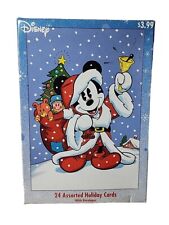 Mickey Mouse Christmas Holiday Cards 22 Assorted Cards Envelopes Complete in Box