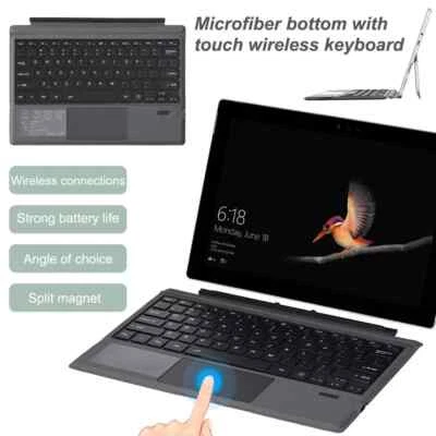 For Microsoft Surface pro 3/4/5/6/7 Wireless Keyboard PU Leather Case Cover - Image 1 of 4