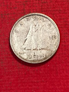 1959 Canada 10 Cent Silver Coin Circulated - Picture 1 of 2