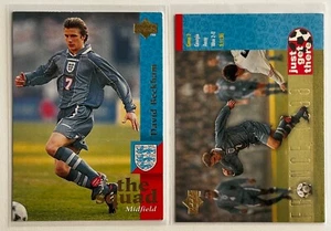 1997 Upper Deck Trading Card - DAVID BECKHAM England Rookie RC #18 & #41 - Picture 1 of 2