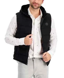Michael Kors Men's Sherpa Hooded Puffer Vest Black Size L MSRP $298 - Picture 1 of 3