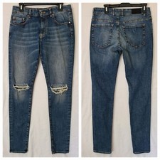 Represent Italy Destroyer jeans Rockstar Blue Denim Men sz 31x31 Skinny Distress