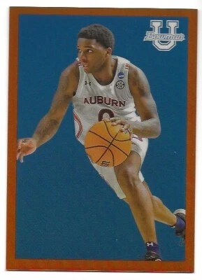 KD Johnson 2022-23 Bowman University Chrome 2009 Orange Refractor /25 Auburn - Image 1 of 2