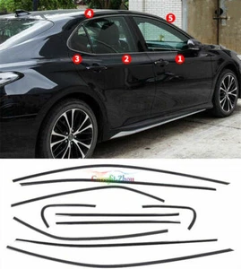 For Toyota Camry 2018-2021 Black Stainless Car Window Molding Trim Strips 10pcs - Picture 1 of 10