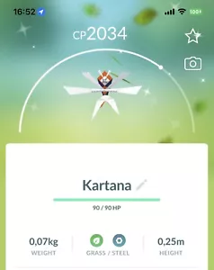 Brillante Kartana Pokemon Trade Go Pokémon Ultra Beast UltraBeast Gen7 Desc de lectura - Imagen 1 de 1