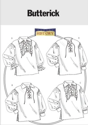 Butterick 4486 Misses'/Men's Costume Shirt Tunic Sewing Pattern Size S-L Uncut - Image 1 of 4
