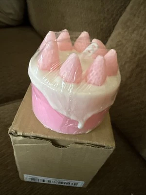 Love This Charming Pink Strawberry Scented Birthday Cake Candle - Image 1 of 4