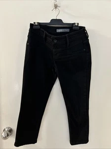 Guess Black 3/4 Denim Look Jeans Cotton Blend Size 10 29 R - Picture 1 of 12