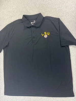 NWT LSU Stitched Logo Short Sleeve Campus Polo Shirt (Men's 3XL) Black - Image 1 of 4