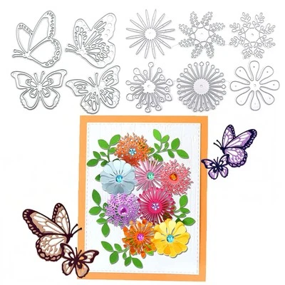 Bymivofun 10 Pezzi Fustelle Farfalla Fiore Fustelle Petalo Set Fustelle 3D  - Immagine 1 di 4