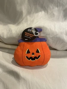 New Thrills & Chills Plush Halloween Pumpkins Stuffed w/ Squeaker Dog Toy 5x5x3" - Picture 1 of 3