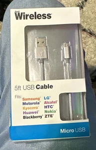 Just Wireless MicroUSB 5' Ft Mesh Cable for Android Devices in Steel Gray - Picture 1 of 2
