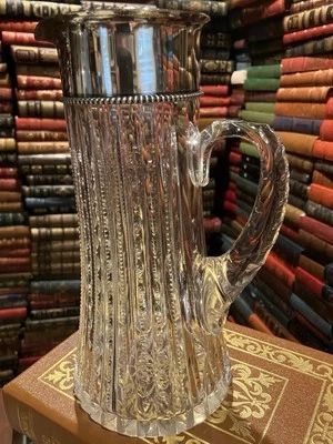 JARRA/JARRA DE VIDRIO CORTADO AMERICAN BRILLANTE 9,5": BORDE DE PLATA ESTERLINA: ABP Foto 1 de 4