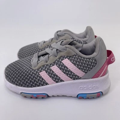 Adidas Racer Tr 2.0 Infantes Niños Zapatos Gris Rosa Zapatillas Sin Cordones GV7867 Talla 5k Foto 1 de 4