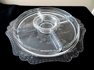 Rare Cambridge Elaine 3500/67 12" 5 Part Gadroon Relish Inserts Exc Cond - Picture 1 of 16
