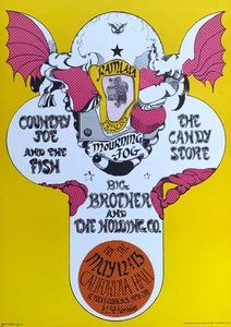 Concert Poster Big Brother and the Holding Company California Hall Vintage 1967 - Picture 1 of 11